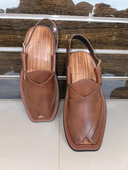 HandyMade Double Gear Brown Chappal