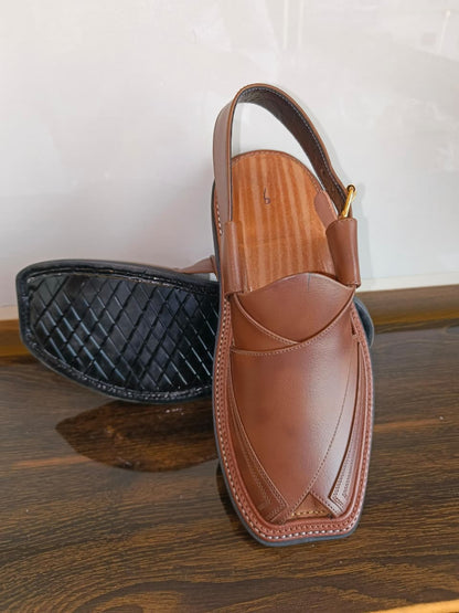 HandyMade Double Gear Brown Chappal
