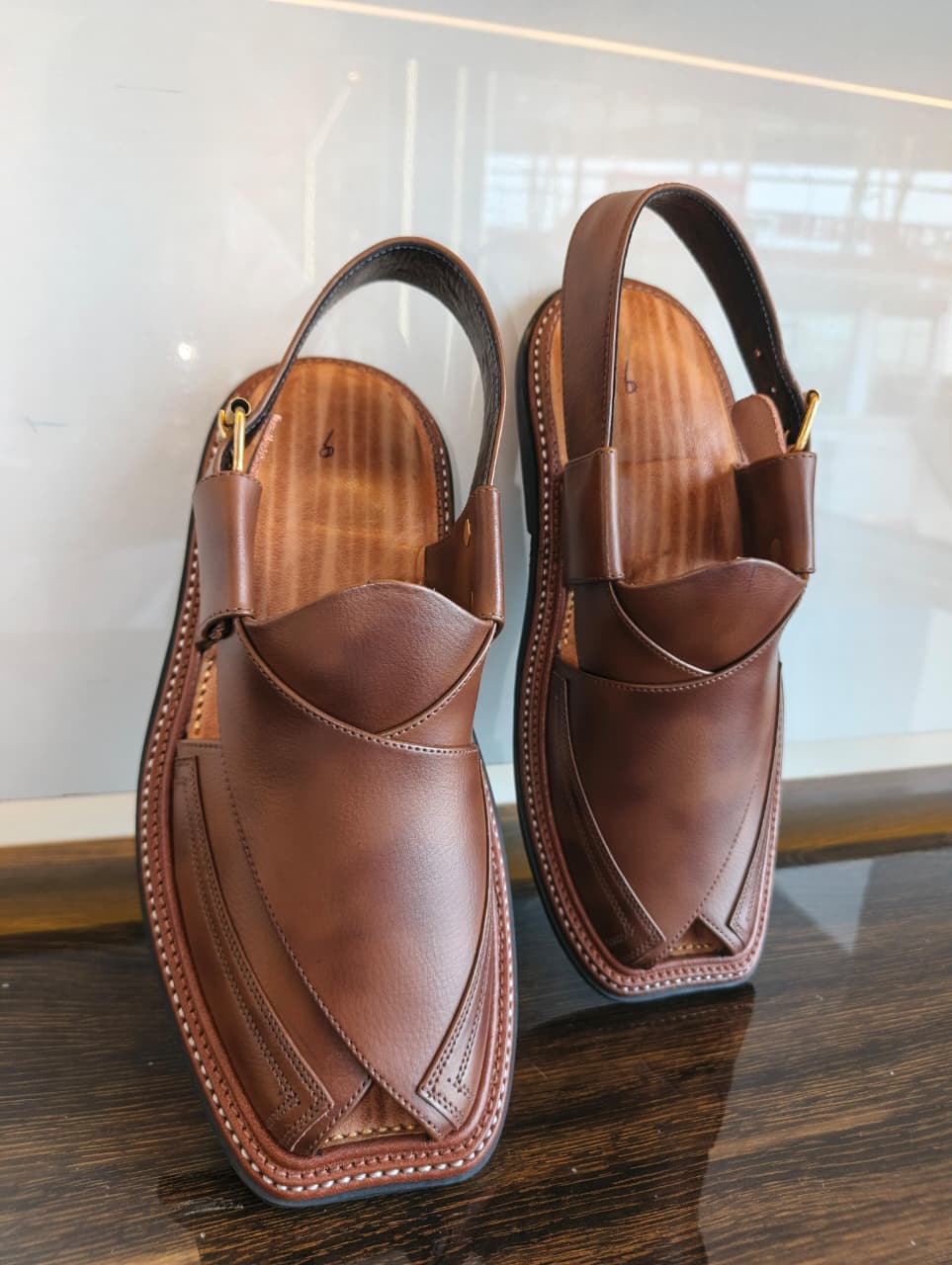 HandyMade Double Gear Brown Chappal